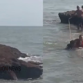തലശേരിയിൽ കടലിൽ കുളിക്കാൻ ഇറങ്ങിയ അച്ഛനും, മകനും ഒഴുക്കിൽപ്പെട്ടു ; രണ്ടു പേരെയും നാട്ടുകാരും ഫയർ ഫോഴ്സും ചേർന്ന് രക്ഷിച്ചു