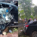 കണ്ണൂരിൽ വിവാഹ ചടങ്ങിൽ പങ്കെടുക്കാനെത്തിയ  സംഘത്തിന്റെ കാർ മറിഞ്ഞ് അപകടത്തിൽ ആറു പേർക്ക് പരിക്ക് ; കാർ പൂർണമായും തകർന്നു