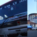 തലശേരി സംഗമം ജംഗ്ഷനിലെ ഹൈമാസ്റ്റ് ലൈറ്റിൻ്റെ തൂണിൽ  കർണ്ണാടക ആർ.ടി.സി  ബസ്സിടിച്ചു ; 6 പേർക്ക് പരിക്ക്, ഹൈമാസ്റ്റ് ലൈറ്റിൻ്റെ തൂണും അപകടാവസ്ഥയിൽ