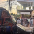തളിപ്പറമ്പിൽ പോളയുമായി പോകുകയായിരുന്ന ലോറിക്ക് തീപ്പിടിച്ചു, ഒഴിവായത് വൻ ദുരന്തം