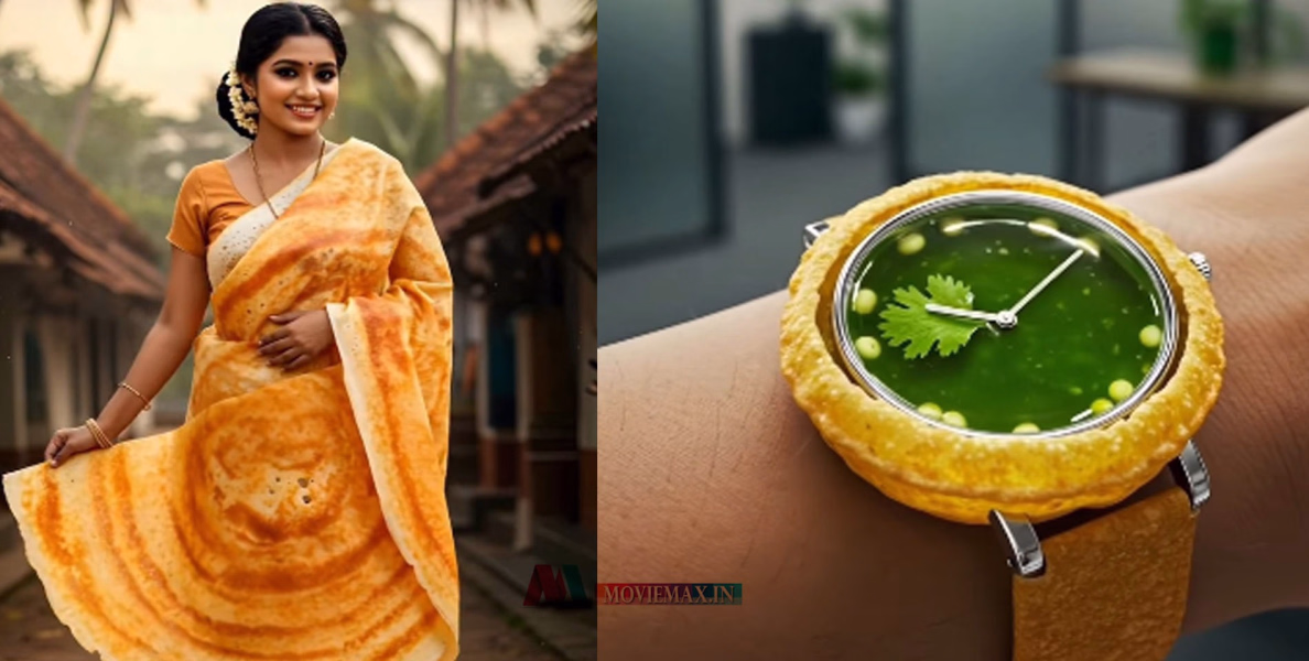 'ആരേ വ്വാ..!! ഇത് കൊള്ളാം, ദോശ സാരി, പാനി പുരി വാച്ച്' ; കഴിക്കാൻ വേണ്ടി മാത്രമല്ല ധരിക്കാനും; വൈറലായി എഐയുടെ 'ഭക്ഷണ വസ്ത്രങ്ങൾ'